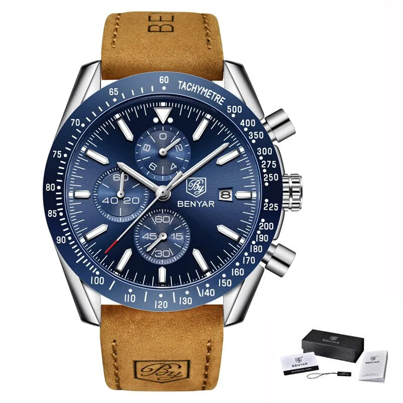 Men Watch BENYAR Top Brand Luxury Full Steel Business Quartz Watch Men Casual Waterproof Sports Watches Clock Relogio Masculino