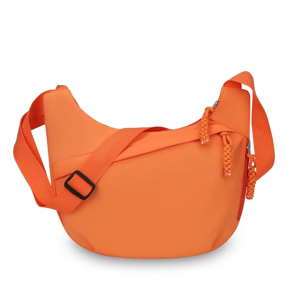 Fashion Large Capacity Women's Crossbody Bag Solid Color Multi-layered Shoulder Bag Simple Dumpling Bag Travel