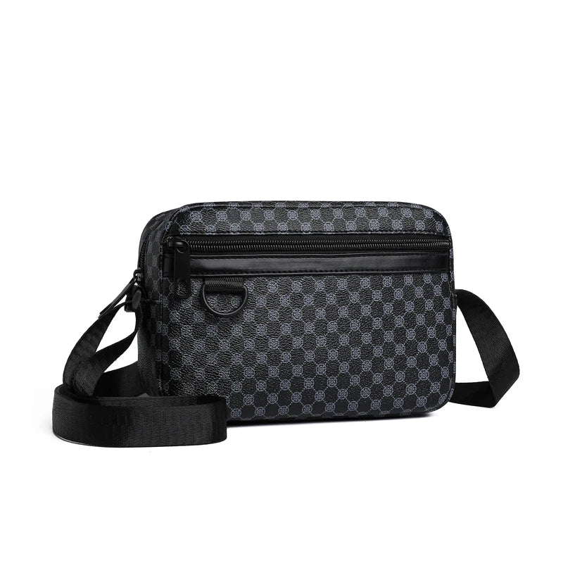 Stylish Patterned Men's Crossbody Bag for Daily Outings Compact Lightweight Versatile Casual Functional Travel Bag