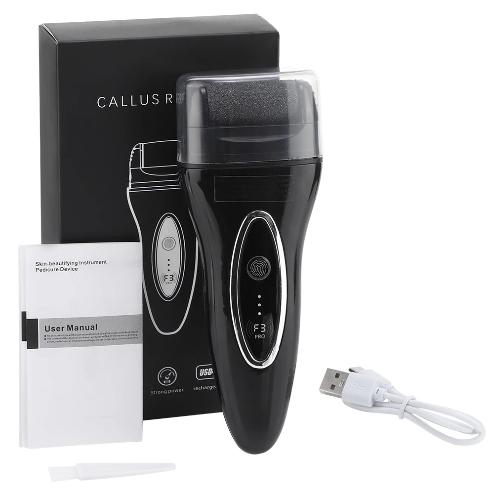 Rechargeable Electric Foot Grinder for Thick Faux Leather USB Personal Care Tool with Interchangeable Heads Grooming Tool