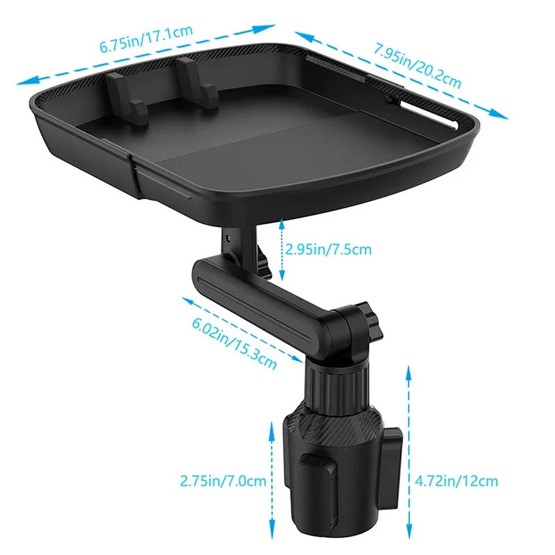 Universal Car Cup Holder Tray Swivel Food Eating Table Adjustable Mobile Phone Mount Holders