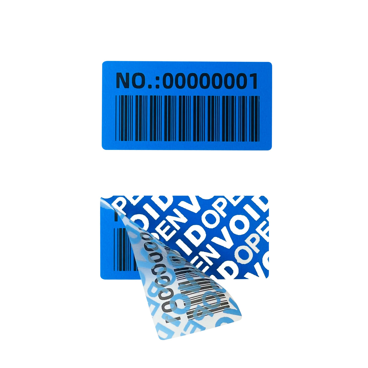 100pcs Blue 40x20mm Tamper-Proof Warranty Stickers Anti-Counterfeiting Seal Labels with Serial Number Two-Dimensional Code
