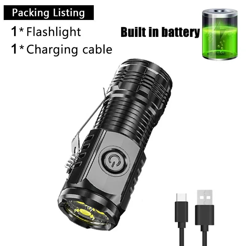 High Quality 3*SST20 LED Flashlight 18350 Super Bright Torch Rechargeable USB Light Waterproof with CAP CLIP for Hiking Camping