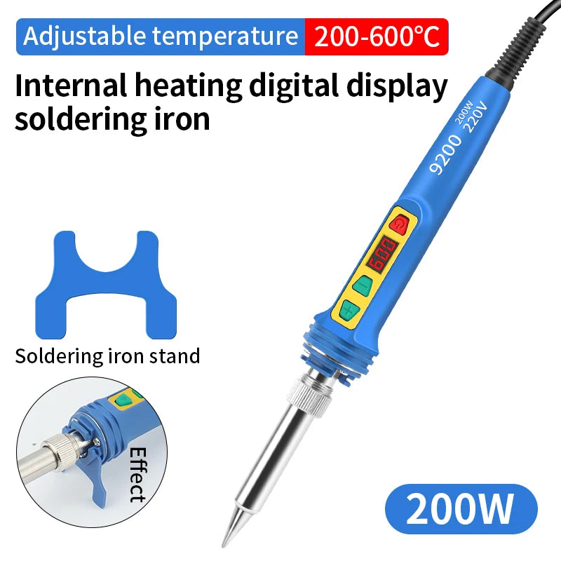 LUXIANZI 150W Digital Electric Soldering Iron Set 220V 200-600°C Adjustable Temperature LCD Solder Iron Welding Repair Tools Kit