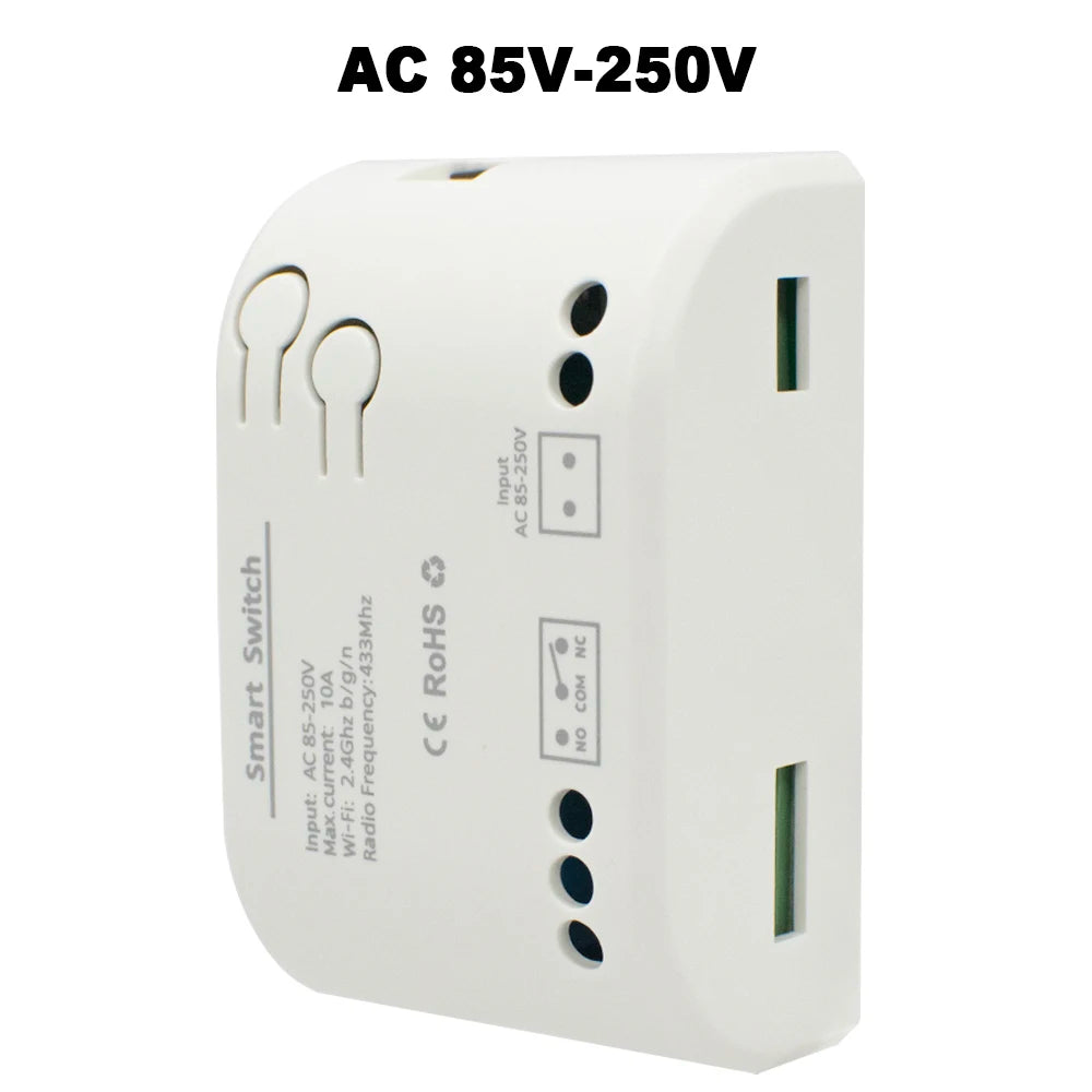 1 Channel Zigbee/WIFI Tuya Smart Relay 12V 24V 110V 220V Dry Contact NO/NC/COM Module Remote Switch for Light/Motor,Alexa Work