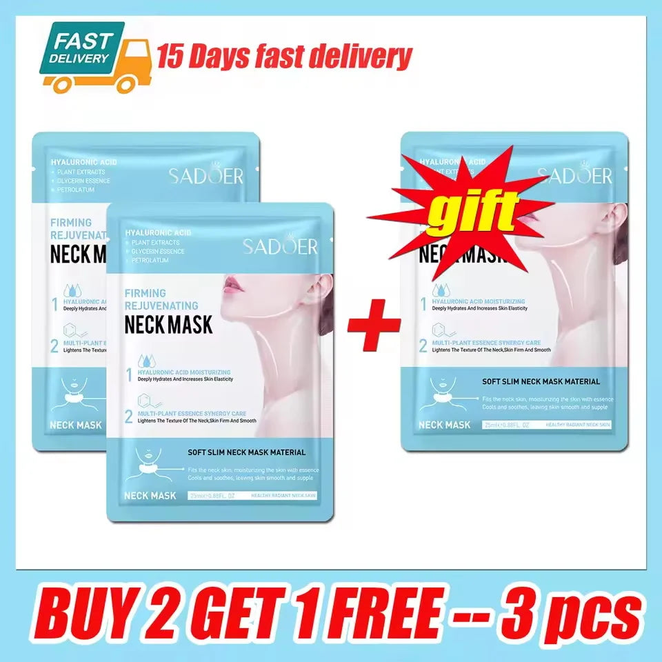 3/5pc SADOER Hyaluronic Acid Neck Mask Collagen Firming Neck Masks Nourishing Brightening Beauty Moisturizing Necks Skin Care