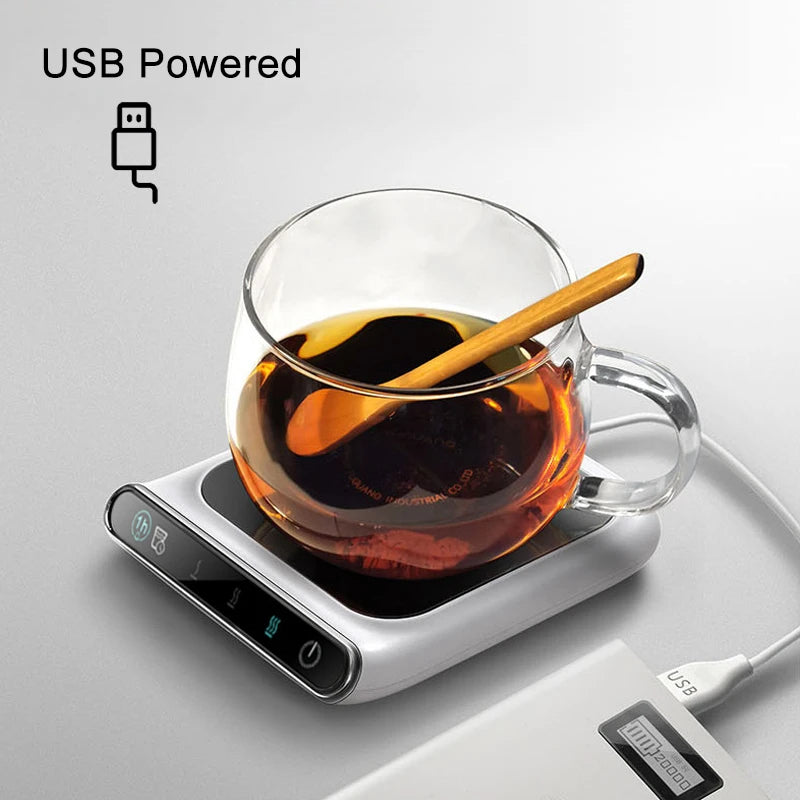 Mini Portable USB Cup Warmer Coffee Mug Heating Coaster 3 Gear 100°C Milk Tea Water Cup Heaters For Home Office Desk Heating Pad