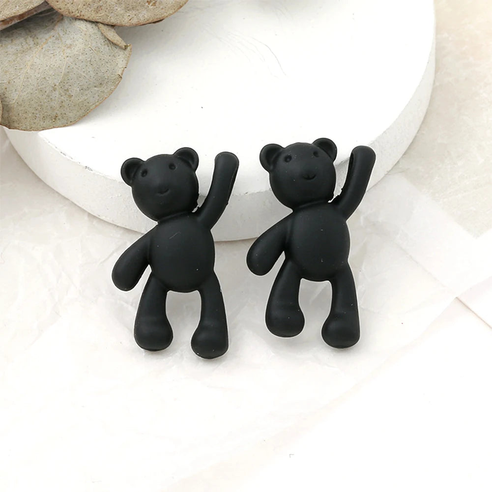 10PCS/lot DIY Cute Cartoon Teddy Bear Pendant Jewelry Accessories Wholesale Alloy Spray Paint Simple Multicolor Jewelry Material