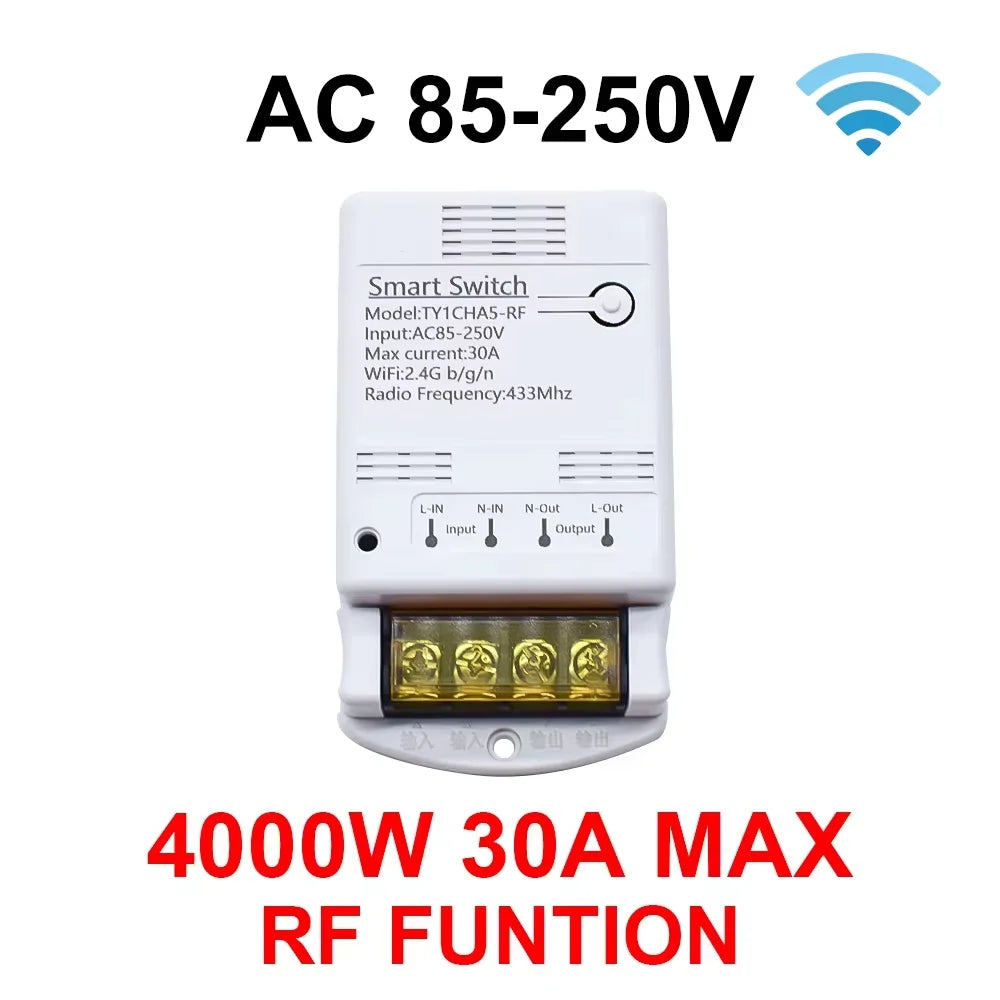 ZIGBEE/WiFi Smart Switch 30A 6600W/4000W Relay Module AC DC7-32V 85-250V Timer Home Automation Alexa Works with Tuya Smartlife