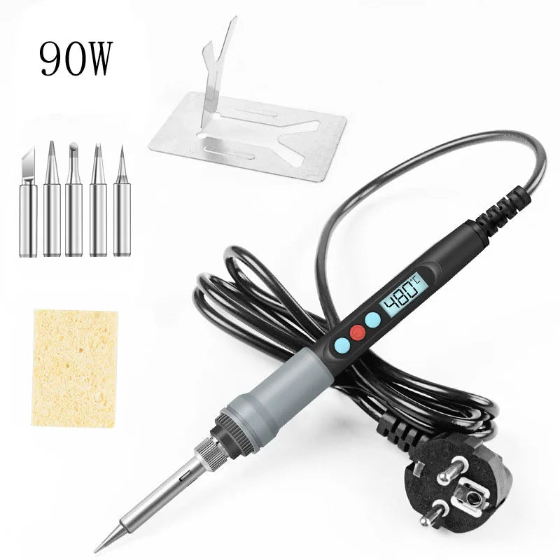 90W Electric Soldering Iron Adjustable Temperature Digital LED Display Electronic Welding Repair Tools Solder Tin Iron Tips
