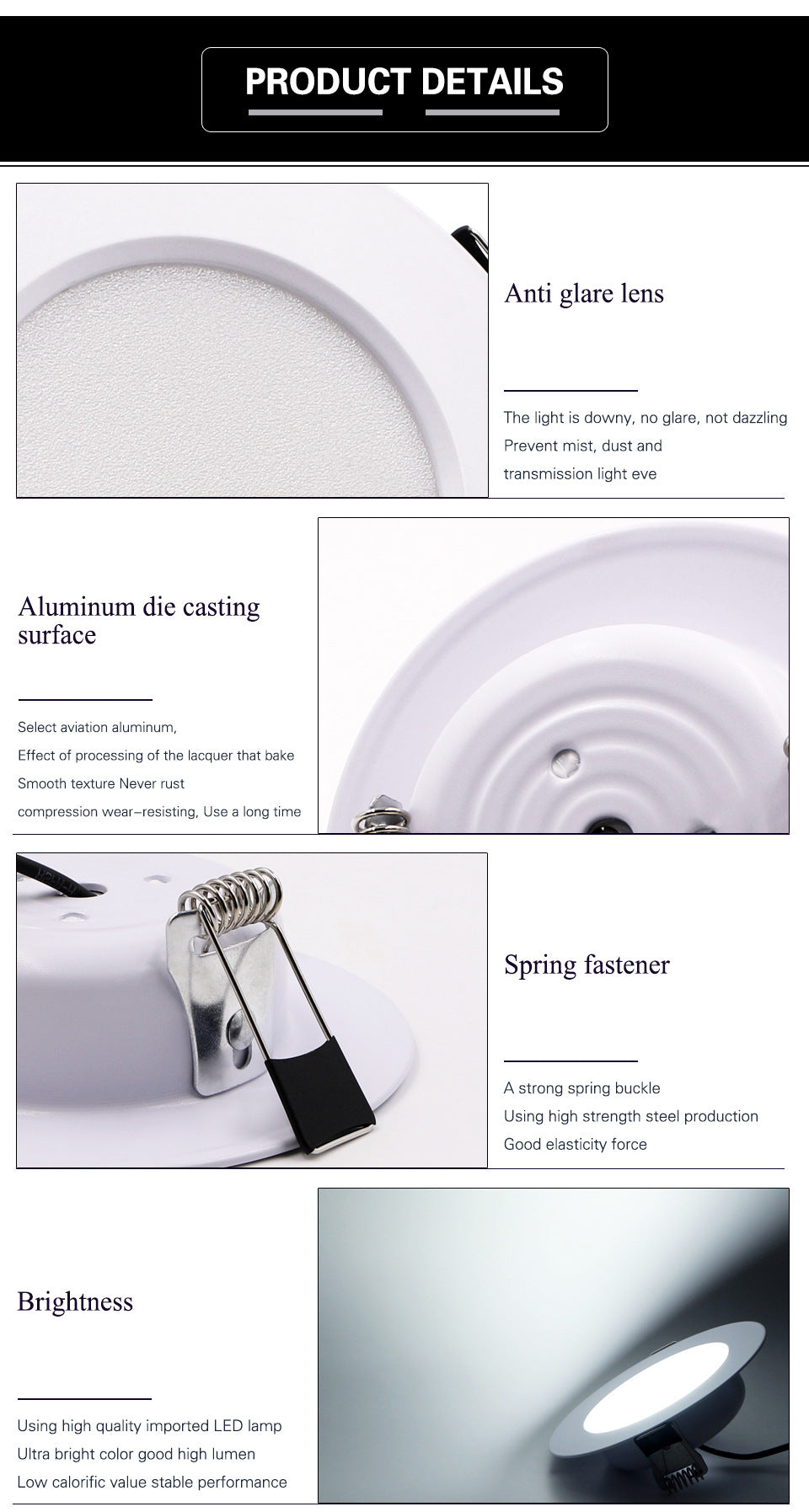 LED Downlight Spot LED Ceiling  220V  5W 7W 9W 12W 15W 18W Recessed in LED downlight  Downlight Light Cold Warm white Lamp