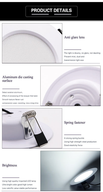 LED Downlight Spot LED Ceiling  220V  5W 7W 9W 12W 15W 18W Recessed in LED downlight  Downlight Light Cold Warm white Lamp
