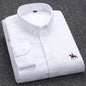 New 100% Cotton Men's Shirt Oxford Casual Shirt Men's Long-Sleeved Embroidered Spot Distribution Drop Shipping