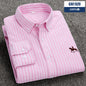 New 100% Cotton Men's Shirt Oxford Casual Shirt Men's Long-Sleeved Embroidered Spot Distribution Drop Shipping