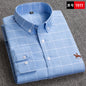 New 100% Cotton Men's Shirt Oxford Casual Shirt Men's Long-Sleeved Embroidered Spot Distribution Drop Shipping