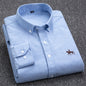 New 100% Cotton Men's Shirt Oxford Casual Shirt Men's Long-Sleeved Embroidered Spot Distribution Drop Shipping