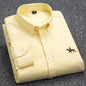 New 100% Cotton Men's Shirt Oxford Casual Shirt Men's Long-Sleeved Embroidered Spot Distribution Drop Shipping