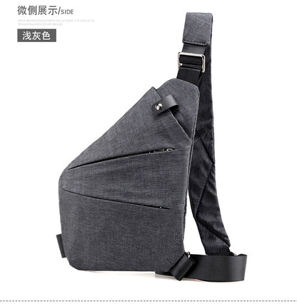 Right shoulder gun bag cross-border wholesale nylon chest bag men's lightweight simple large capacity messenger bag casual close-fitting shoulder bag