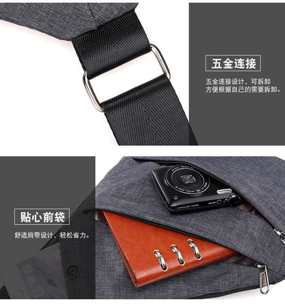 Right shoulder gun bag cross-border wholesale nylon chest bag men's lightweight simple large capacity messenger bag casual close-fitting shoulder bag