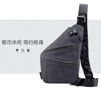 Right shoulder gun bag cross-border wholesale nylon chest bag men's lightweight simple large capacity messenger bag casual close-fitting shoulder bag