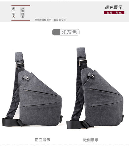 Right shoulder gun bag cross-border wholesale nylon chest bag men's lightweight simple large capacity messenger bag casual close-fitting shoulder bag