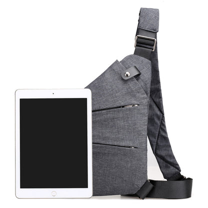 Right shoulder gun bag cross-border wholesale nylon chest bag men's lightweight simple large capacity messenger bag casual close-fitting shoulder bag