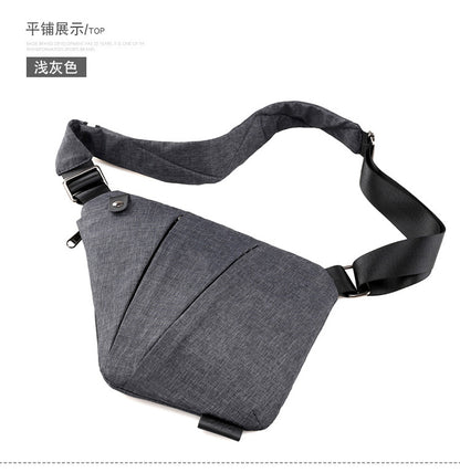 Right shoulder gun bag cross-border wholesale nylon chest bag men's lightweight simple large capacity messenger bag casual close-fitting shoulder bag