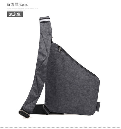 Right shoulder gun bag cross-border wholesale nylon chest bag men's lightweight simple large capacity messenger bag casual close-fitting shoulder bag