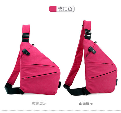 Right shoulder gun bag cross-border wholesale nylon chest bag men's lightweight simple large capacity messenger bag casual close-fitting shoulder bag