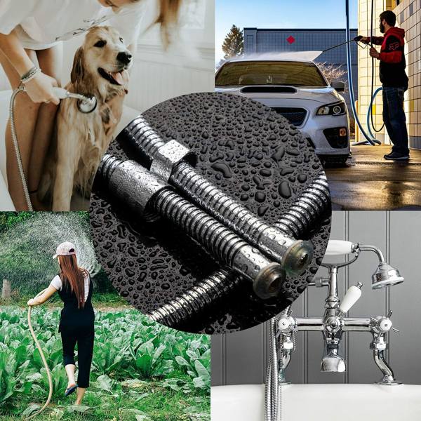 2m Flexible Shower Hose for Handheld Showerhead - Durable Plumbing Tube for Bathroom Use