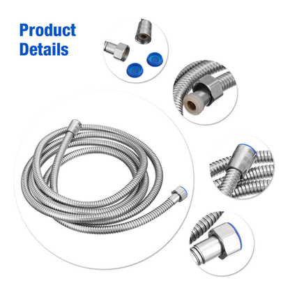 2m Flexible Shower Hose for Handheld Showerhead - Durable Plumbing Tube for Bathroom Use