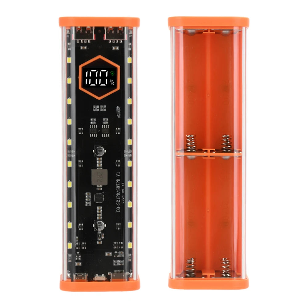 8*21700 Battery Case 22.5W Fast Charging DIY Battery Storage Box Solder-Free Power Bank Housing PD+ Flash Charge+ Fast Charge