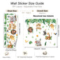 Jungle Animals Wall Stickers for Kids Room, Safari Monkey Giraffe Elephant Lion Wall Decals, Peel and Stick Nursery Wall Decor