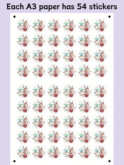 4CM Custom Birthday Stickers • Personalized Labels Waterproof & Adhesive  54/108/540Pcs Unique Gifts for Kids, Friends, School