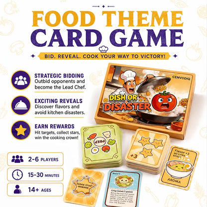 Food Strategy Card Game for 2-6 Players, Fast Party Game with Hidden Cards, Bidding Choices, Push Your Luck Reveals, Ages 14+