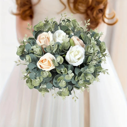 5/10/15Pcs Artificial Eucalyptus Flowers Bouquet Fake Plant Garden Wedding Decoration for Home Decor Bridal Garland Accessories