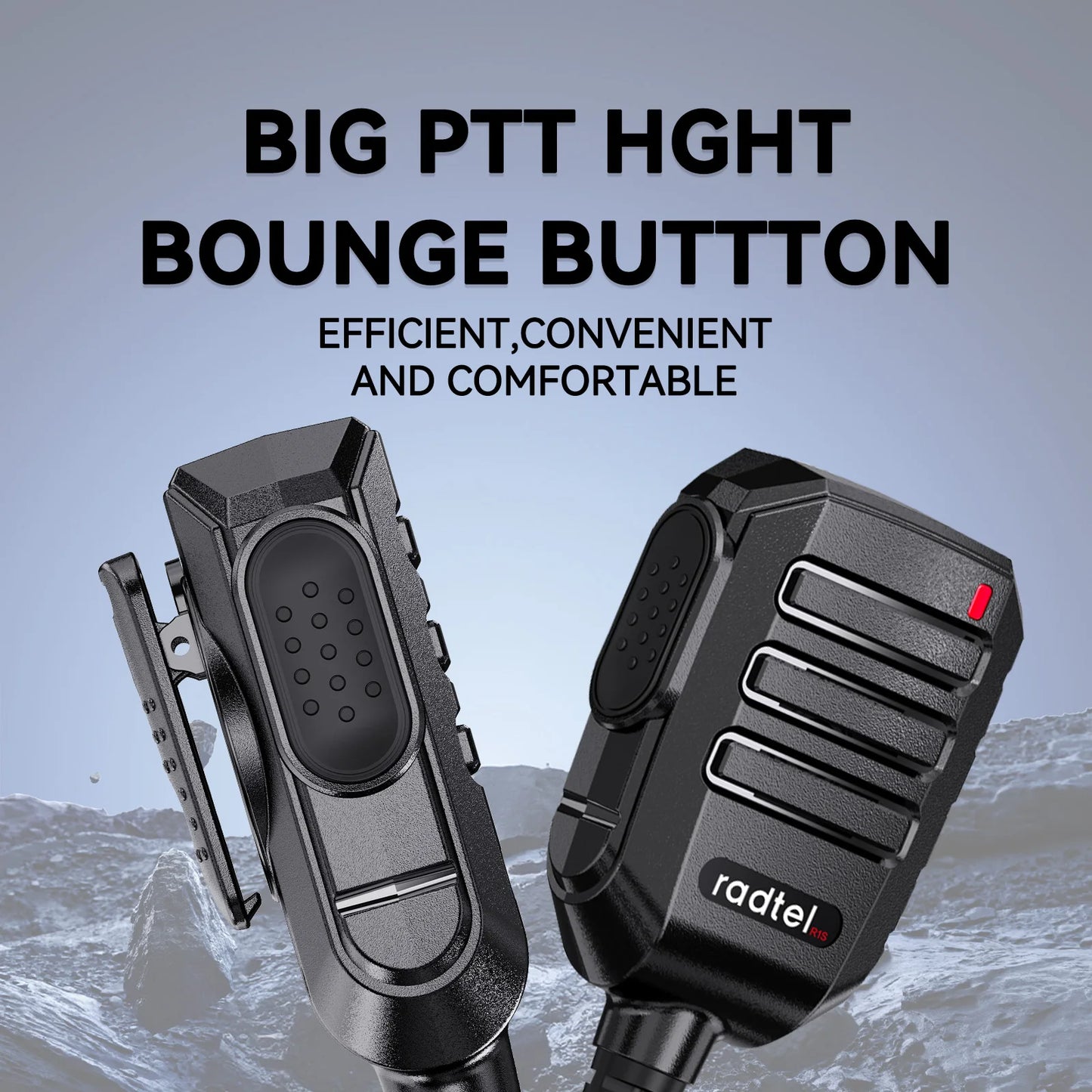 Radte R1S Speaker Microphone with 360° Rotating Belt Clip Loudspeaker for Radtel RT-4D RT-493 RT-860 RT-900 RT-910 RT-910B