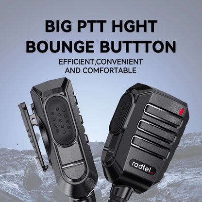 Radte R1S Speaker Microphone with 360° Rotating Belt Clip Loudspeaker for Radtel RT-4D RT-493 RT-860 RT-900 RT-910 RT-910B