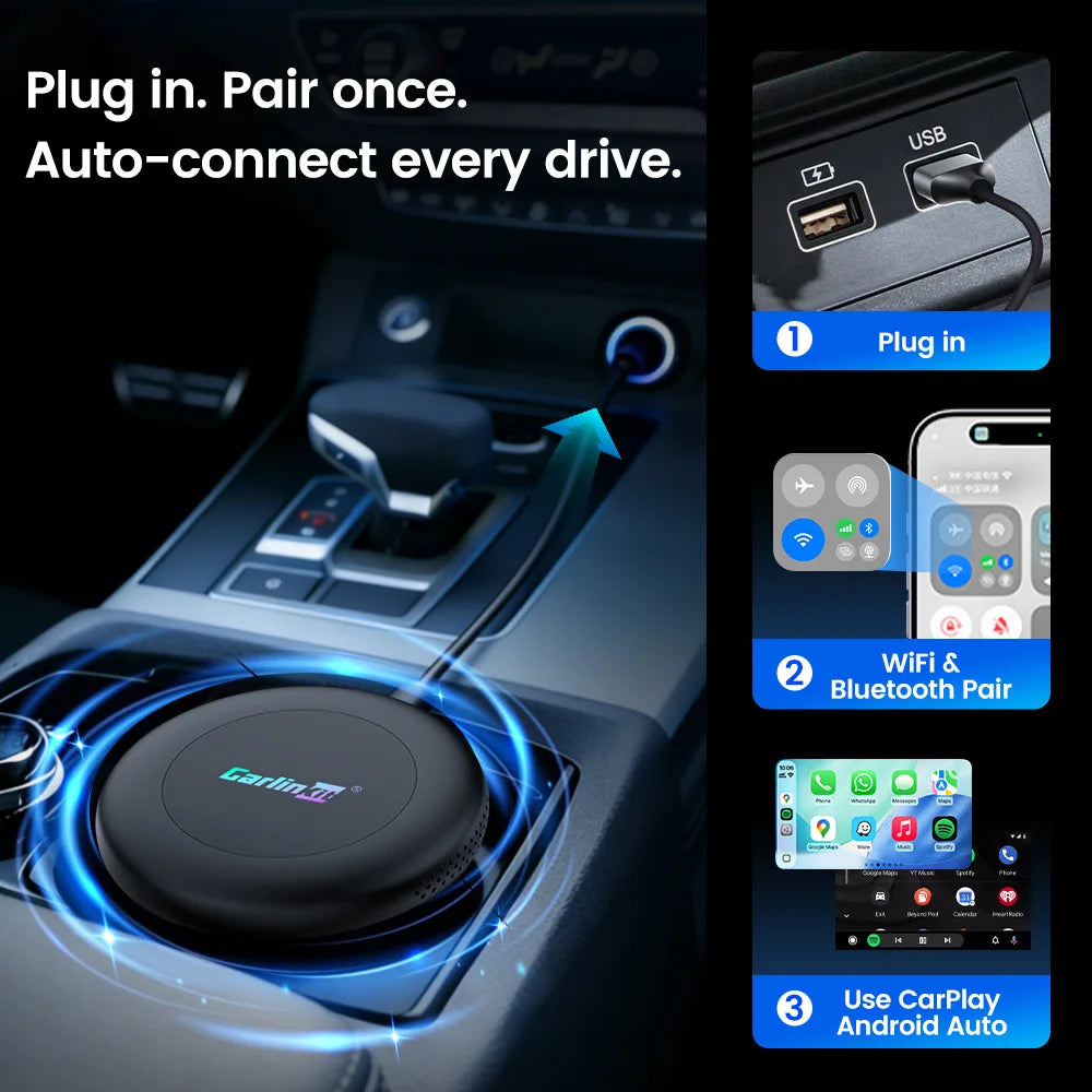 2026 5G Car Ai box SM6350 CarPlay Wireless Android 15.0 Ultra2 Android Auto Wireless Ai Box Support Youtube Netfilx IPTV BT5.1
