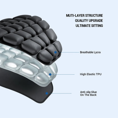 3D Motorcycle Air Seat Cushion, Pressure Relief Air Pad, Shock Absorbing Ventilation Motorcycle Air Seat Cover, Portable