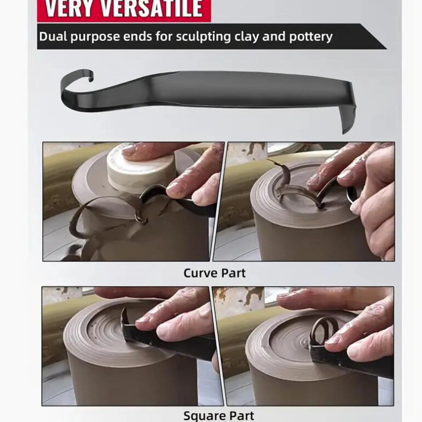 Multifunctional Pottery Trimming Tool Double-Headed Ring Scraper Carving Knife Clay Modeling Throwing Blank Repair Tool