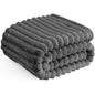 A Soft Cozy Faux Fur Rabbit Stripped Blanket, Warm and Thick for Bed, Sofa, Dormitory and Office, Versatile Use and Rich Colors