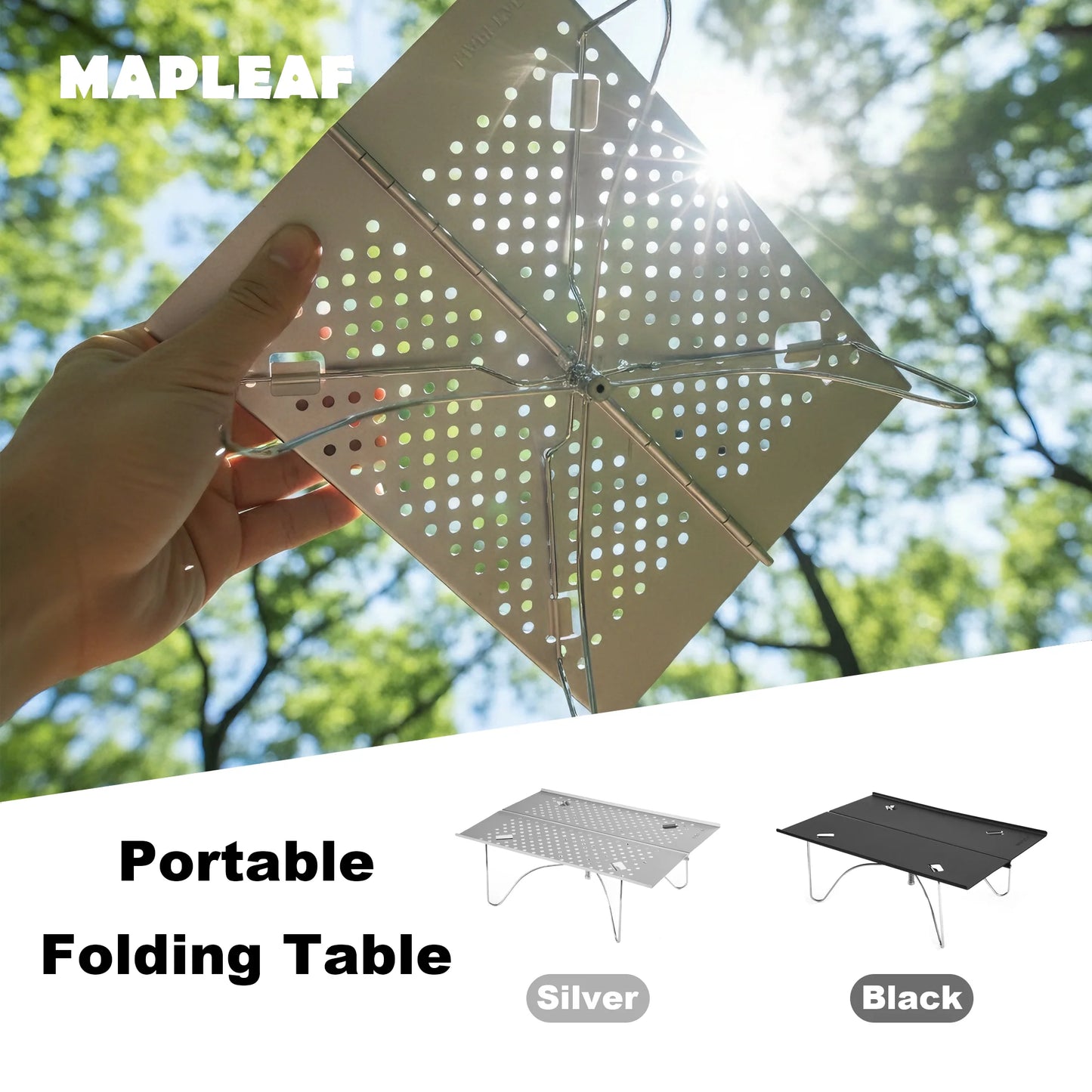 MAPLEAF Camping Mini Table Ultralight High Load 15kg Easy Clean Fishing Table Outdoor Portable Folding Hiking Desk Picnic Table