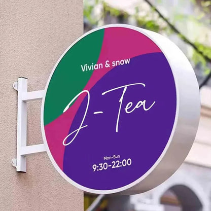 Custom Round Light Box Store Front Sign LED Light Box Sign Board Outdoor Used For Beauty Salon Beauty Salon Cafe Shop Decor
