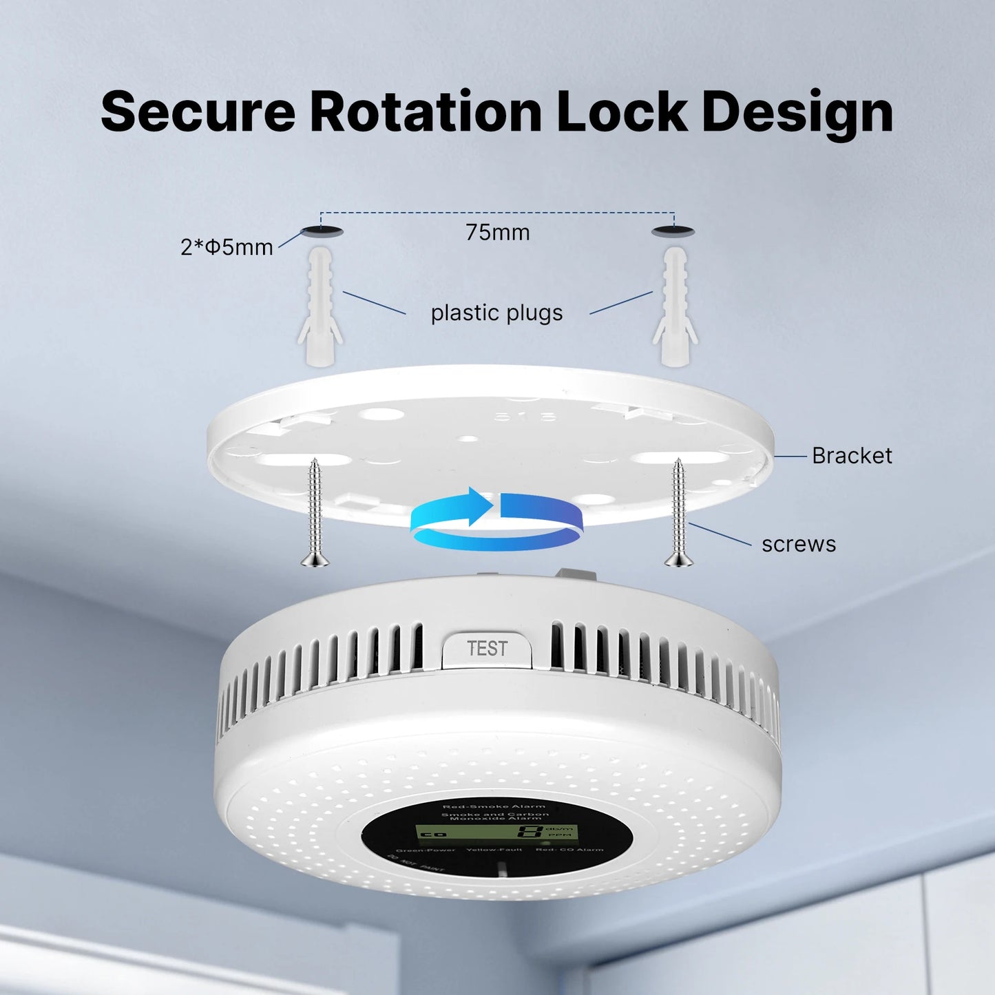 MOES Tuya ZigBee Smoke and Carbon Monoxide Detector 2-in-1 Smart CO Gas Alarm 85dB Siren Home Security App Remote Monitor Sensor