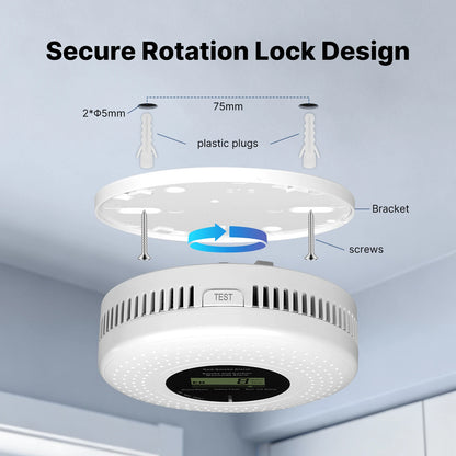 MOES Tuya ZigBee Smoke and Carbon Monoxide Detector 2-in-1 Smart CO Gas Alarm 85dB Siren Home Security App Remote Monitor Sensor