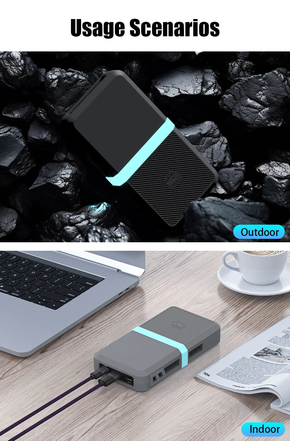 SIKAI Silicone Case for UGREEN 145W 25000mAh Power Bank  Shockproof Cover with Precise Cutouts
