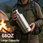 350-2000ml Stainless Steel Water Bottle Single Wall Metal Bottle for Camping Hiking Cycling Outdoor Sports Reusable Bottle