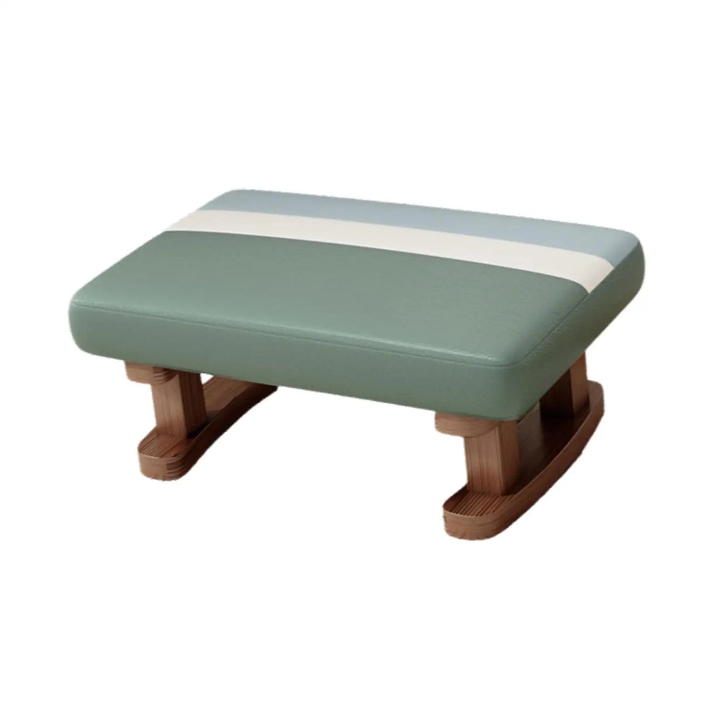 Small Stool Rectangle Footstool Padded Foot Stool Solid Wood Bench Low Ottoman For Living Bedroom Household Shoe Changing Stool