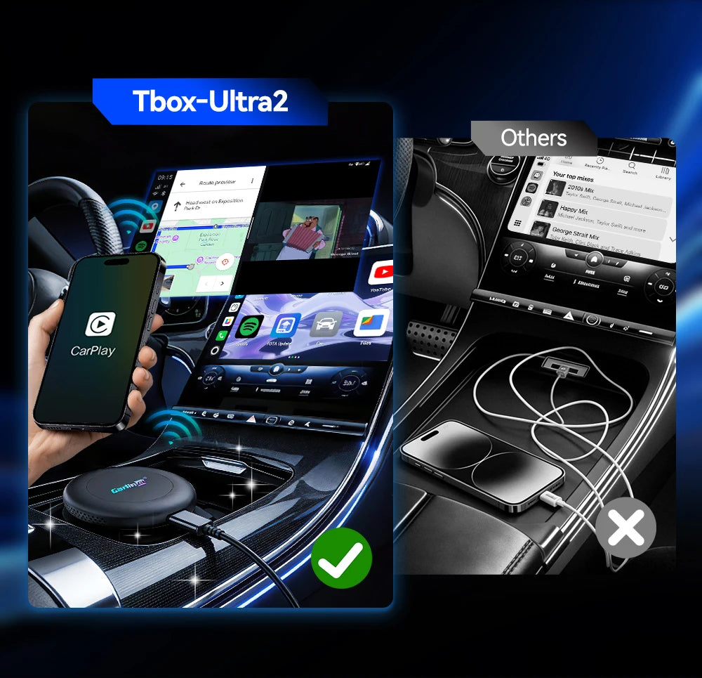 2026 5G Car Ai box SM6350 CarPlay Wireless Android 15.0 Ultra2 Android Auto Wireless Ai Box Support Youtube Netfilx IPTV BT5.1
